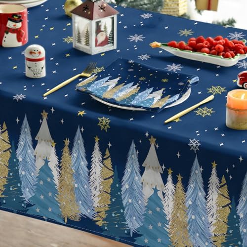 Horaldaily Christmas Tablecloth 60 x 84 Inch Rectangular Christmas Trees