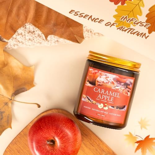 Fall Candles Set, 4 Pack Candles for Home Scented Natural Soy Wax, Autumn Gifts Set for Women Men, Fall Fragrance of