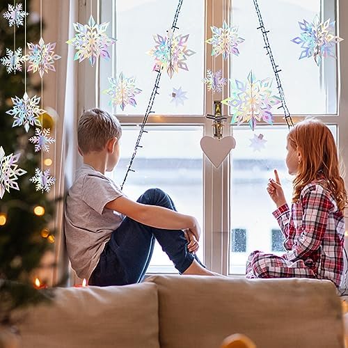 24PCS Hanging Snowflake Decorations Winter Wonderland Party Supplies