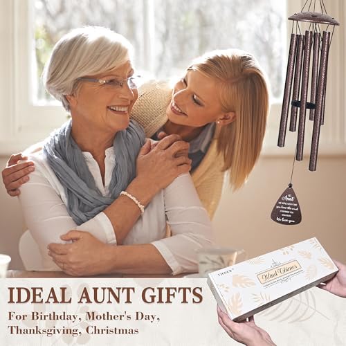 Aunt Gifts, 32" Bronze Wind Chimes, Birthday Gifts for Auntie from Niece