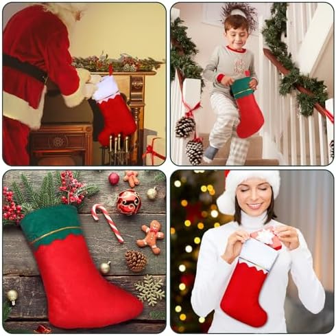 Zubebe 36 Pcs Christmas Stockings Bulk 15 Inch Felt, Red Green White
