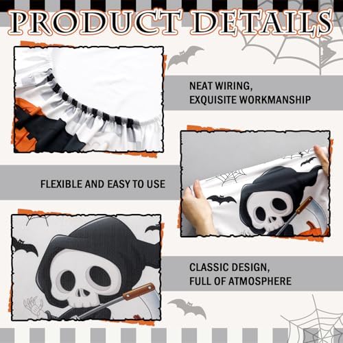 FuWeave 6 Pcs Halloween Chair Covers Spooky Ghost Dining Chair Covers