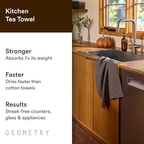 GEOMETRY Kitchen Towels - Quick Dry Microfiber Cloth Dish Towels for Kitchen Drying - Premium Quick Dry Towel - Shadow, 18" x 30" - 1 Piece