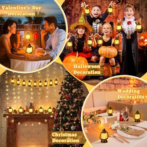 Ferraycle 120 Pcs Mini Lanterns Bulk 4 Inch Black Lamp Table Centerpieces