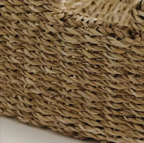 Seagrass Woven Storage Baskets Woven Rectangular Organizer Set / Natural / Set of 3