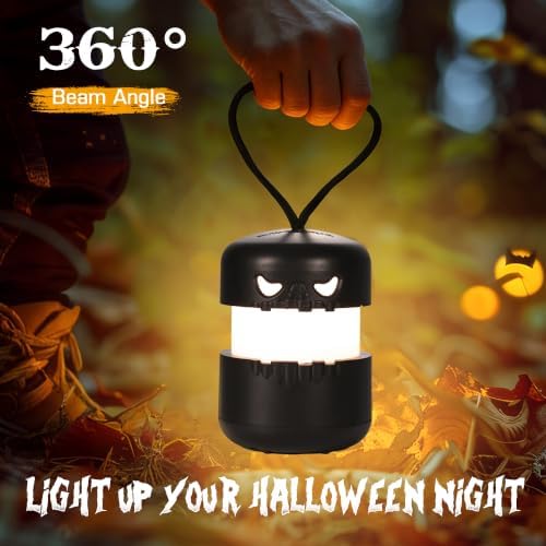 EverBrite 3-Pack Halloween Collapsible Skeleton Lantern, Two Color Changing