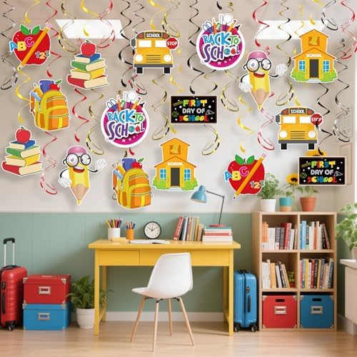 Back to School Hanging Swirls, 46 Pcs