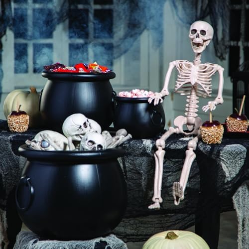 Fun Express Plastic Cauldron, Black, 3 Piece Set