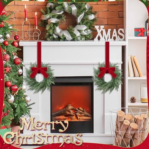 12 Pcs Christmas Small Norfolk Wreaths 12.6 Inch Xmas Pine Wreaths