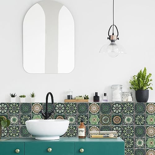 Vinyl Tile Decals / 6 x 6 / Multi Color / Green / Set of 12