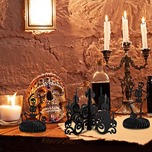 Funrous 9 Pcs Halloween Table Centerpieces Decorations Honeycomb Gothic