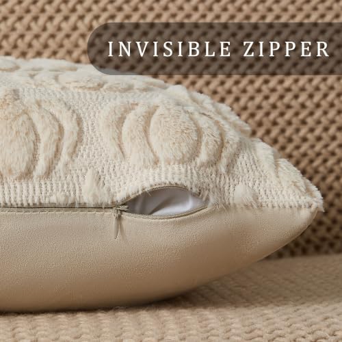 DFXSZ Fall Pillow Covers 18x18 2Pcs Rust Beige Pumpkin Fall Decorations