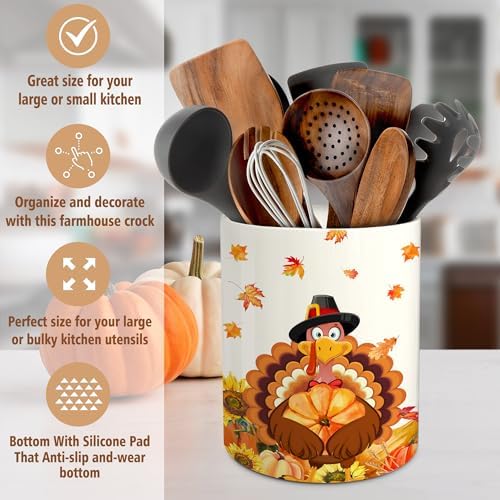 pinata Thanksgiving Kitchen Decor, Thanksgiving Ceramic Utensil Holder