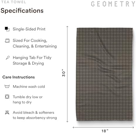 GEOMETRY Kitchen Towels - Quick Dry Microfiber Cloth Dish Towels for Kitchen Drying - Premium Quick Dry Towel - Shadow, 18" x 30" - 1 Piece
