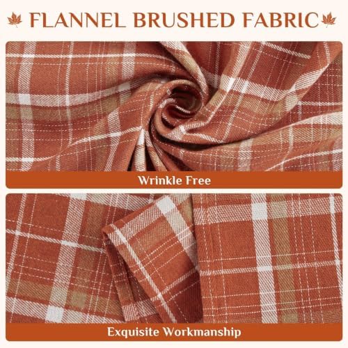 Softalker Fall Checkered Tartan Table Runner, Orange, 13 x 48 Inch