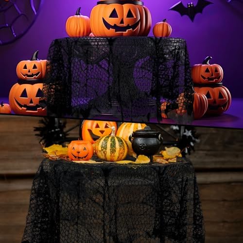 JOVITEC Halloween Lace Tablecloth Set, Spider