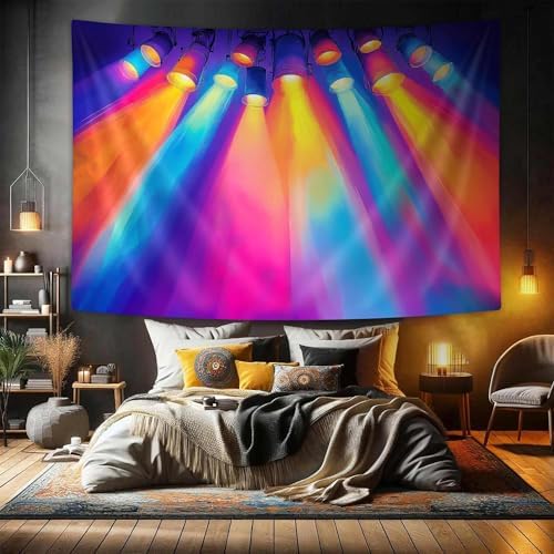 JAWO Illumination Themed Tapestry, 2026 VBS Wall Hanging, Rainbow Spotlight Decor for Vacation Bible School, Church Event, Kids Party Decor, 80X60 Inch