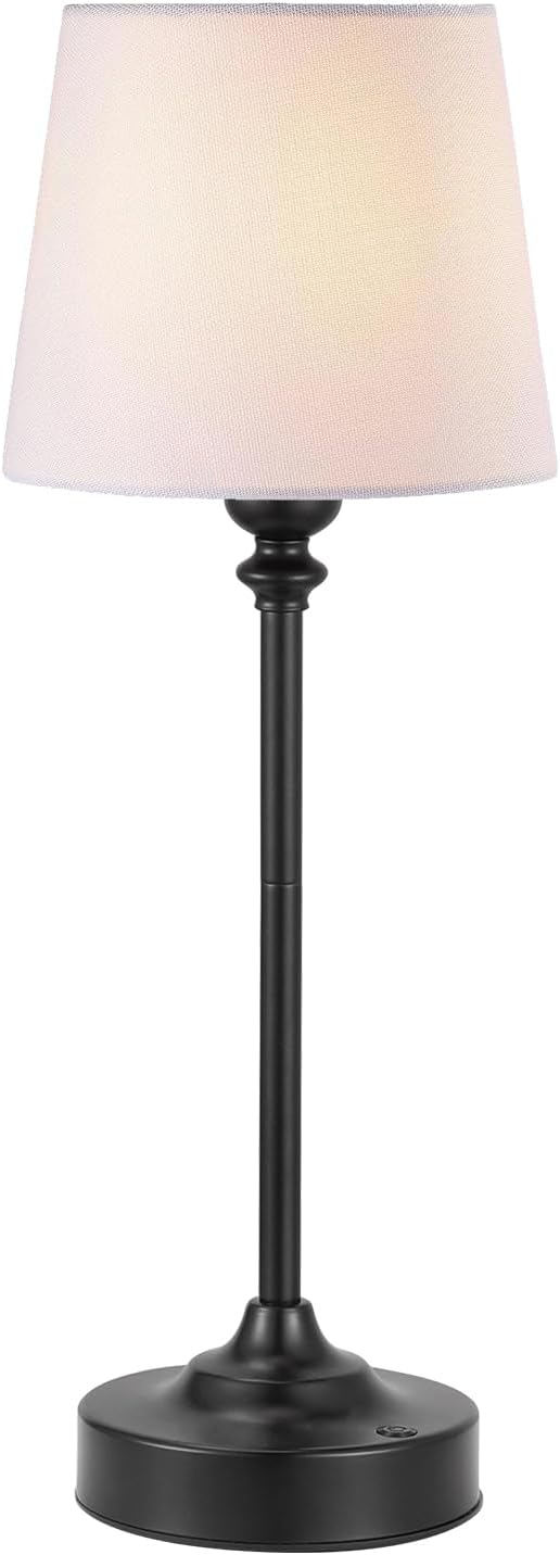 Kakanuo Cordless Table Lamp Rechargeable Black - 1 Pack 4000mAH Battery Operated Lamp for Decor, 3000K Stepless Dimming
