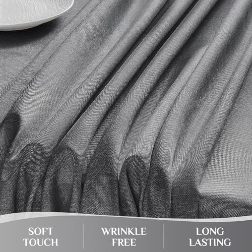 Softalker Outdoor Tablecloth 84x60 Inch Rectangle Dark Grey Table Cloths Linen Textured Stain and Wrinkle Resistant Modern Decorative Dining Table Cover for Spring, Summer, Tea Party, Birthday, Pinic