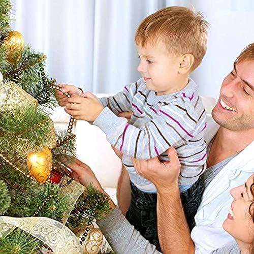 Christmas Wooden Bead Garland Wood Bead Garland Christmas Tree Decorations for Xmas Holiday / Gold