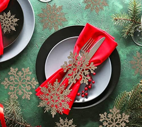 kockuu Glitter Snowflake Ornaments for Christmas Tree Decorations