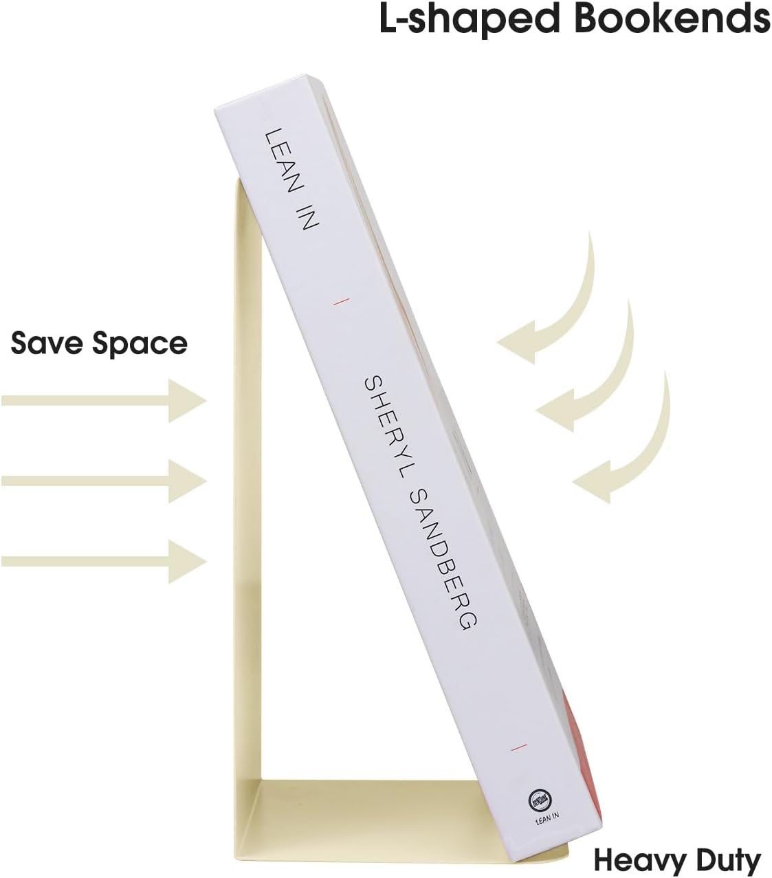 Metal Bookend Supports / Milky White / Set of 4