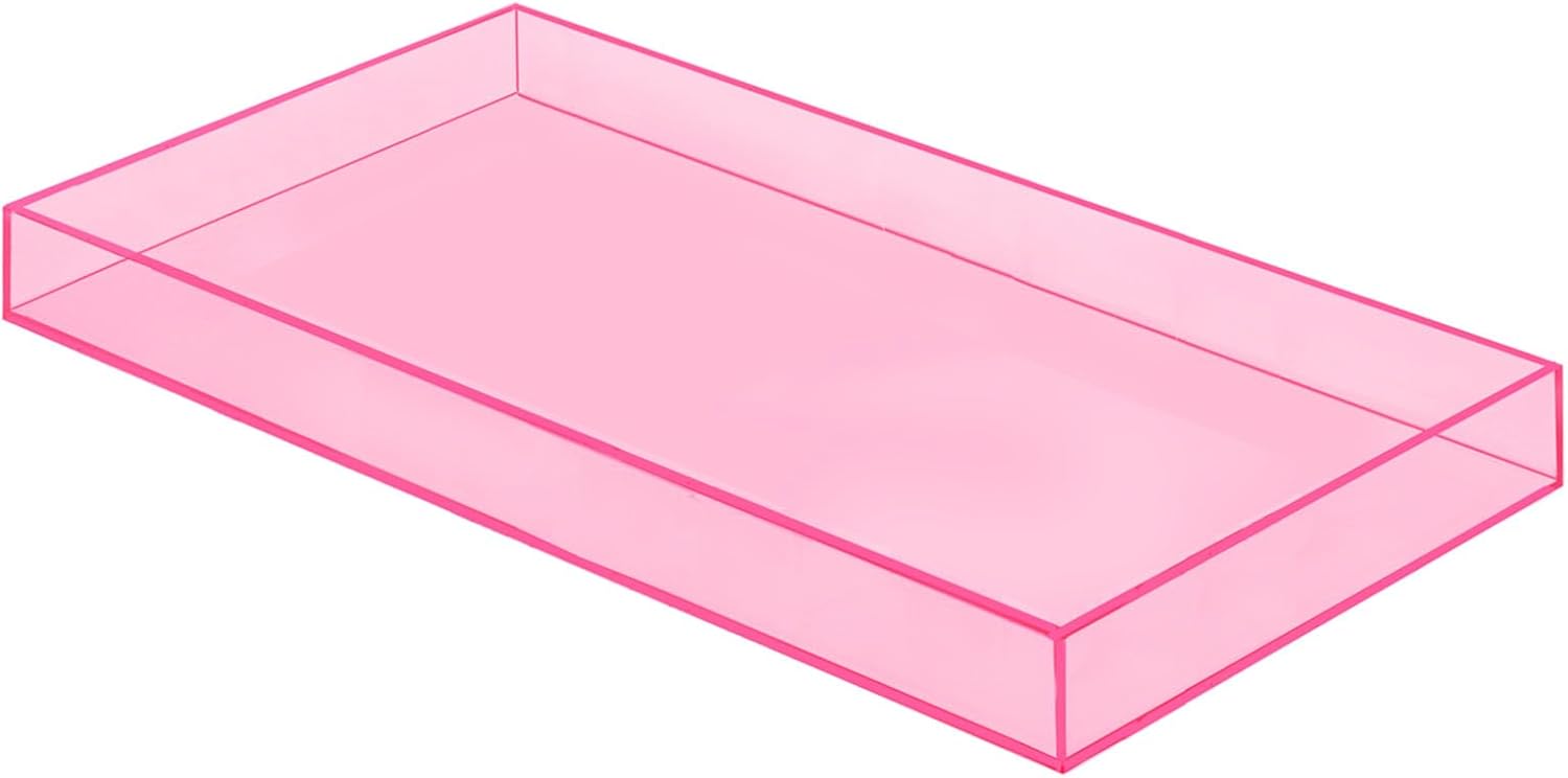 Acrylic Tray Bathroom Tray for Countertop / Pink