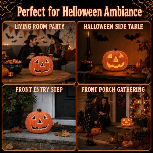 Halloween Light up Pumpkin | Plastic Jack O Lantern, LED, Orange