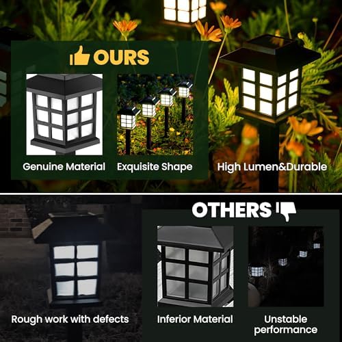 GIGALUMI Solar Lights Outdoor Waterproof 16 Pack, LED Garden Decor