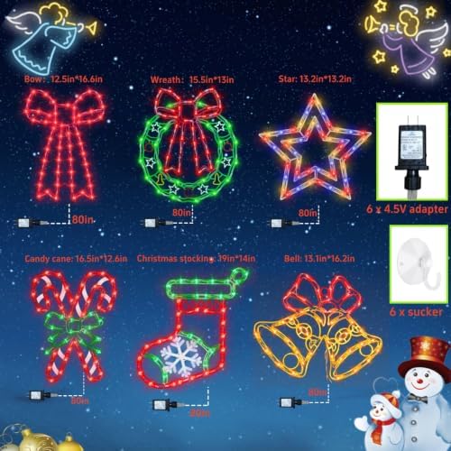 TRWYMZ 16" Christmas Window Silhouette Lights Decorations