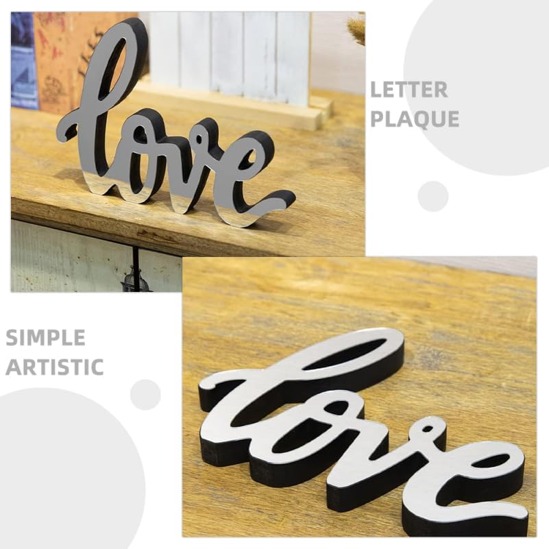 Mirror Surface Decor Letter Sign Love Desk Ornament Acrylic Freestanding Tabletop Sign