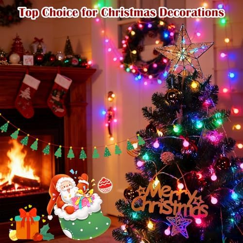 33FT 100LED Christmas Lights Plug in 8 Modes Globe Lights with Remote