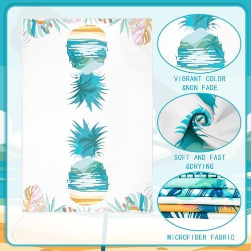 Sratte 6 Pcs Summer Kitchen Towels Beach Tropical Hand Towels, 24 x 16 Inch