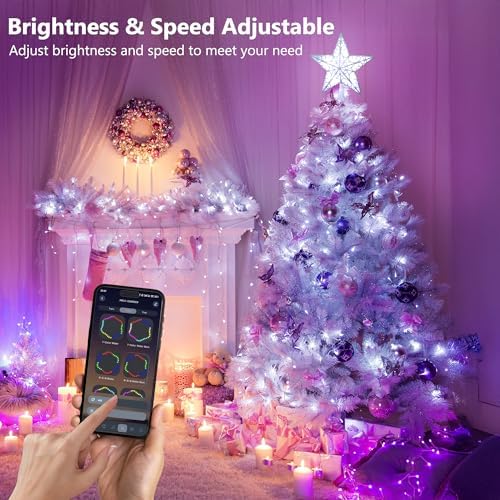 Brizled 9" Christmas Star Tree Topper Smart APP Control with 11 Lights