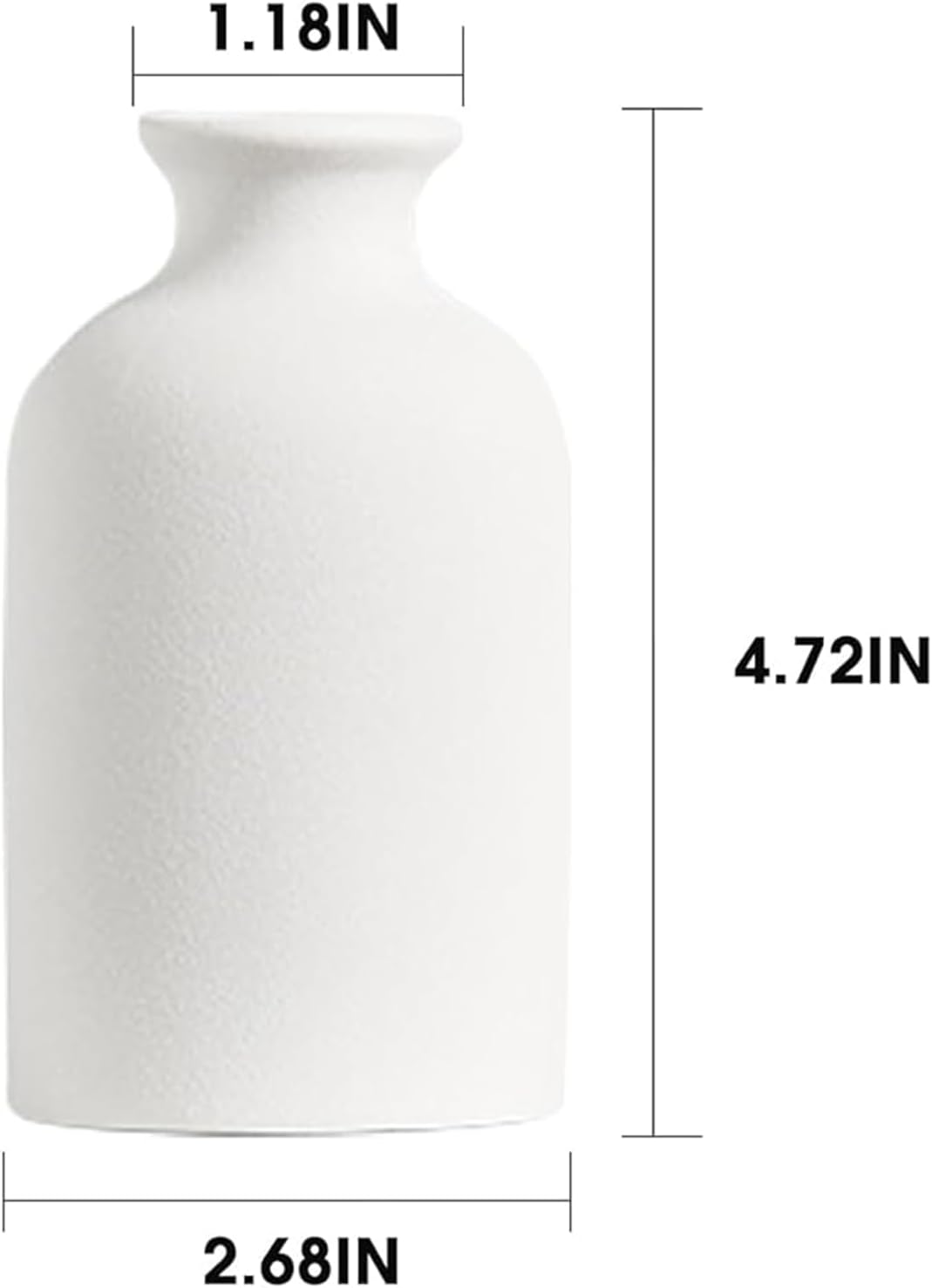 Modern White Small Ceramic Vase / White - Style 4 / Set of 12