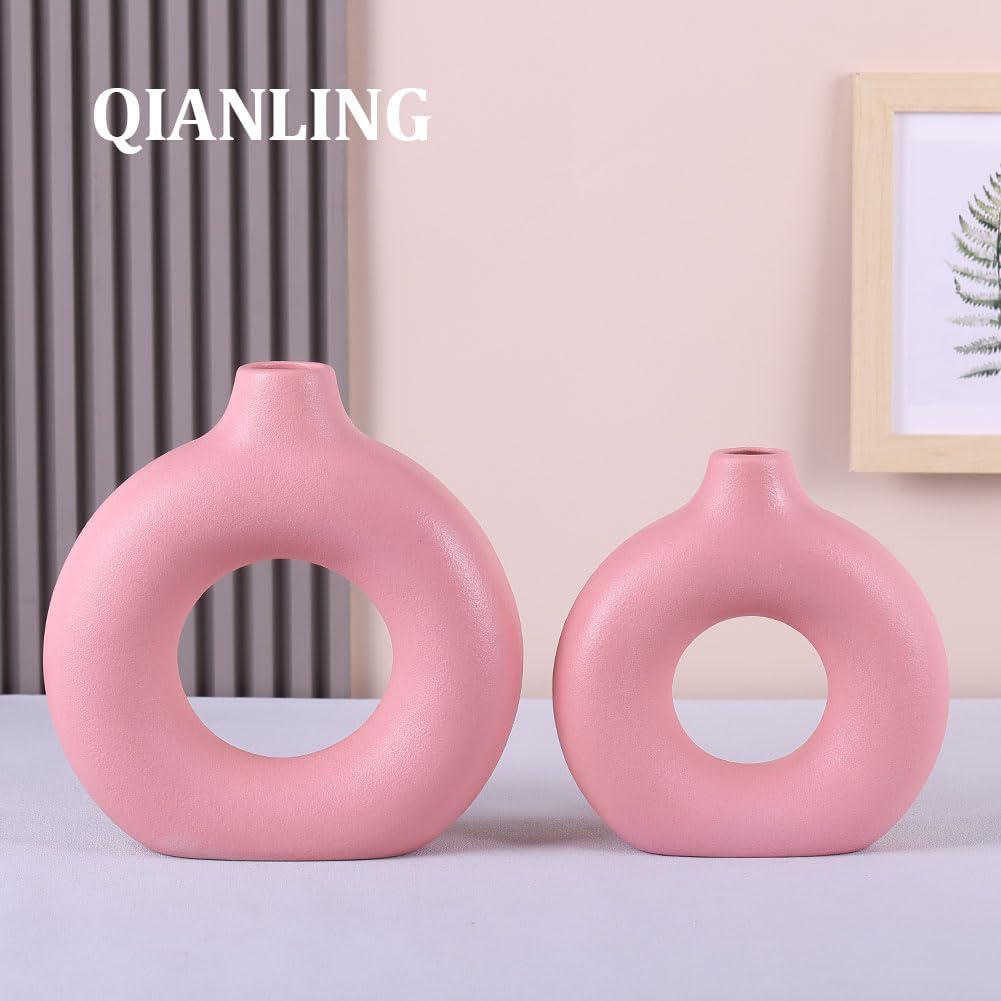 Modern Vases for Centerpieces / Pink / Set of 2
