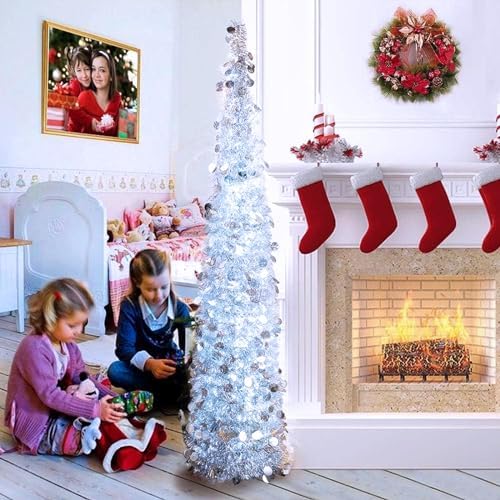 JMEXSUSS Connectable 8 Modes 100 LED White Christmas Lights Clear Wire