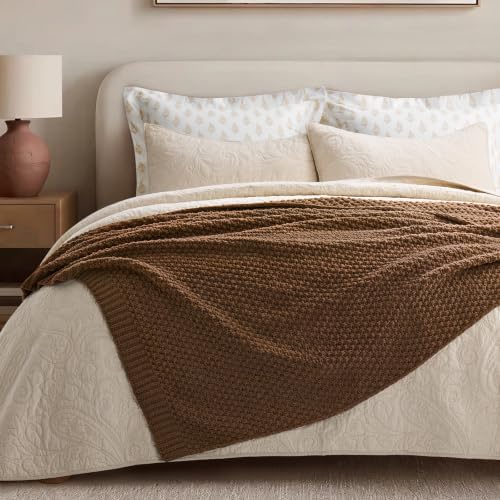 EVERGRACEHOME Chunky Chenille Knit Throw Blanket, 60 x 80, Burnt Orange