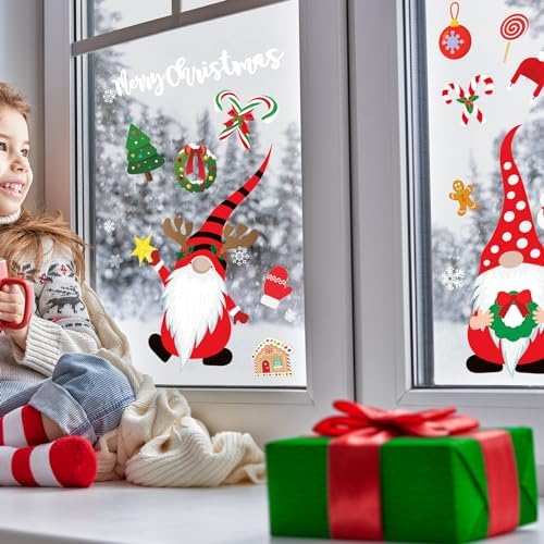 Christmas Decorations, Christmas Window Clings Stickers Decals Decor