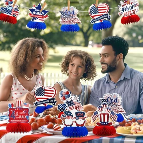 4th of July Decorations, 10PCS Patriotic Centerpiece for Table