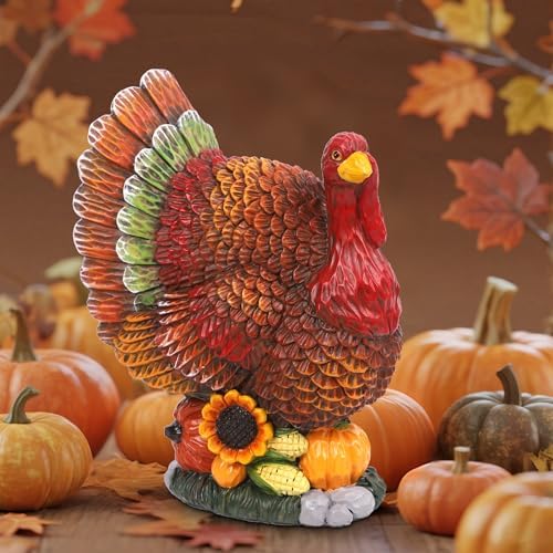 winemana Thanksgiving Turkey Decorations Indoor Resin Figurines Table Decor