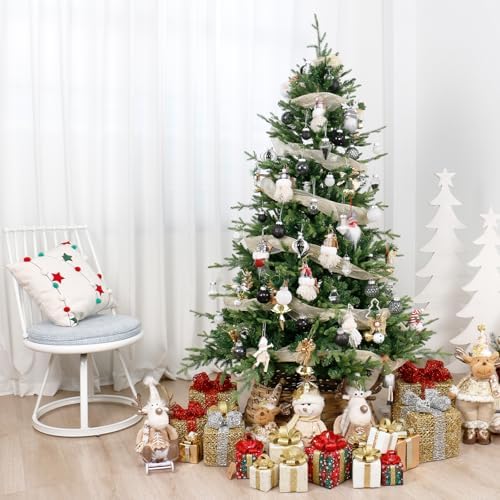34PCS Black/White Christmas Ball Ornaments Set for Tree Decor