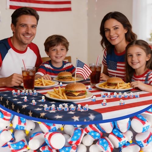 70 Pcs Patriotic Eagle Duck Figurine 4th of July Bulk Tiny Resin Duck 250th Anniversary Independence Day Miniature Ornaments for Vase Filler Jewelry Making DIY Crafts Party Gifts Decorations