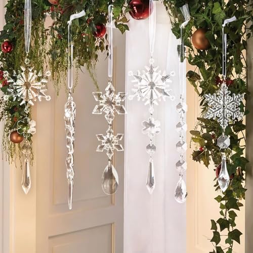 Crystal Ornaments for Christmas Tree Winter Wonderland Decorations
