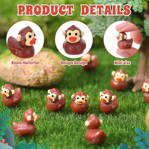 50 Pcs Chimpanzees Ducks, Mini Chimpanzees Resin Ducks Bulk