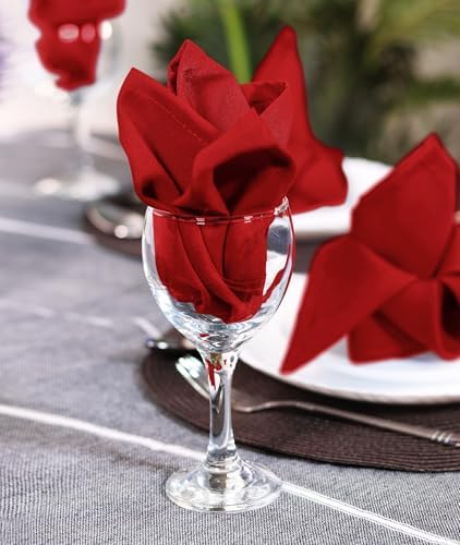 Utopia Home [12 Pack, Red] Cloth Napkins 20x20 Inches, 100% Polyester