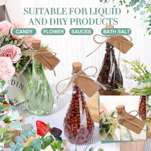 Lounsweer 30 Pack 5 oz Plastic Potion Bottles, Cork Stopper