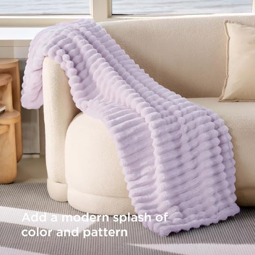 Bedsure Soft Twin Blanket for Bed Decor Gifts Lavender Fog 60"x80"