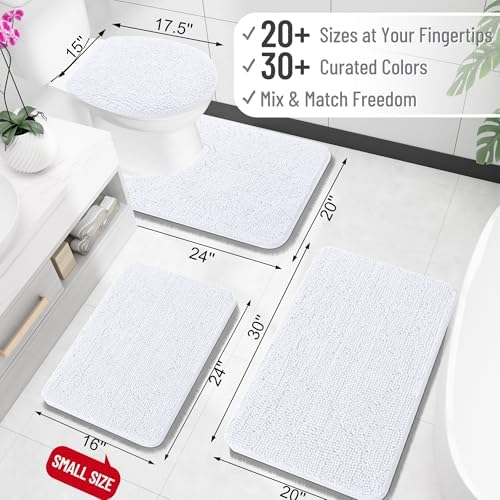 OLANLY Small Bathroom Rugs 30x18, Extra Soft Absorbent Chenille Bath Rugs
