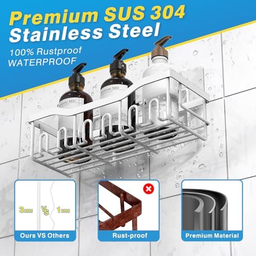 Shower Caddy 5 Pack,Adhesive Shower Organizer for Bathroom Storage&Home Decor&Kitchen,No Drilling,Large